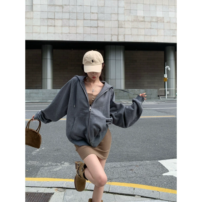 Реальный снимок и реальная цена, новое весеннее повседневное платье, свободный костюм-толстовка для ленивых.