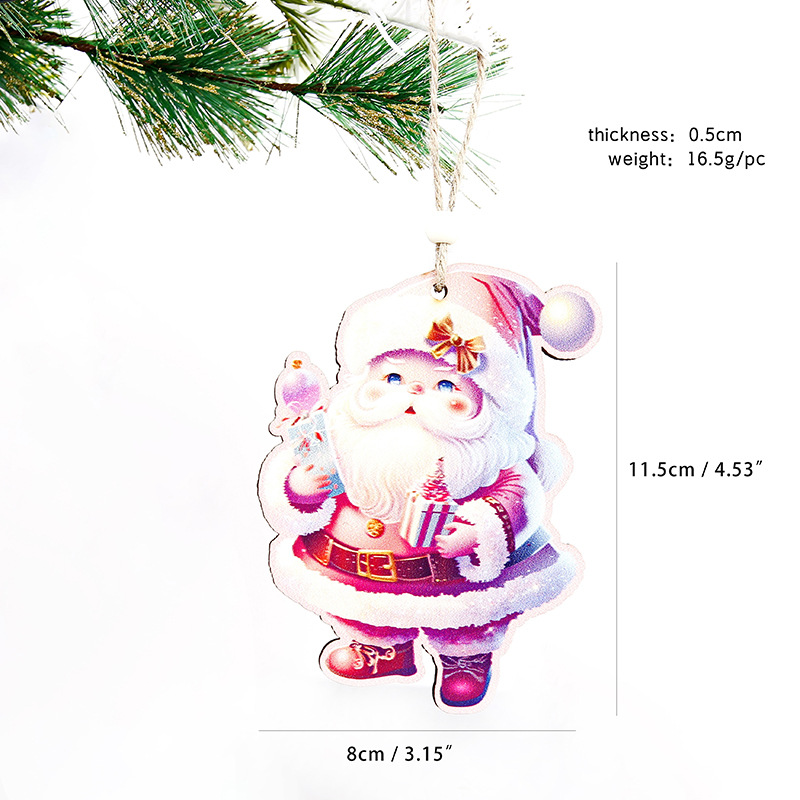 Decoraciones de Navidad de madera colgante decoración del hogar festivales artesanía de madera colgante colgante de árbol de Navidad