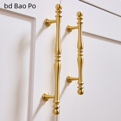 Solid brass drawer pull, single hole, modern minimalist high-end gold, luxury round ball cabinet and wardrobe long handle