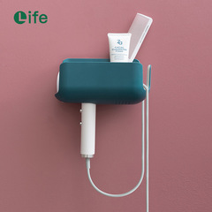 Yiyue Bathroom Shelf Multi-functional Hairdryer Bracket Hole-free Storage Shelf Hairdryer Tissue Storage Box