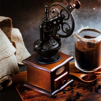 Hand-Cranked Coffee Grinder, Coffee Machine, Coffee Grinder, Pepper Grinder, Beech Wood Ferris Wheel Grinder, Gift
