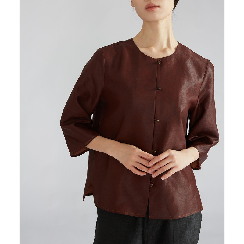 Xiangyunsha Hongyungui Women's Top 100% Mulberry Silk Single-Breasted Loose Silk Cardigan Early Spring