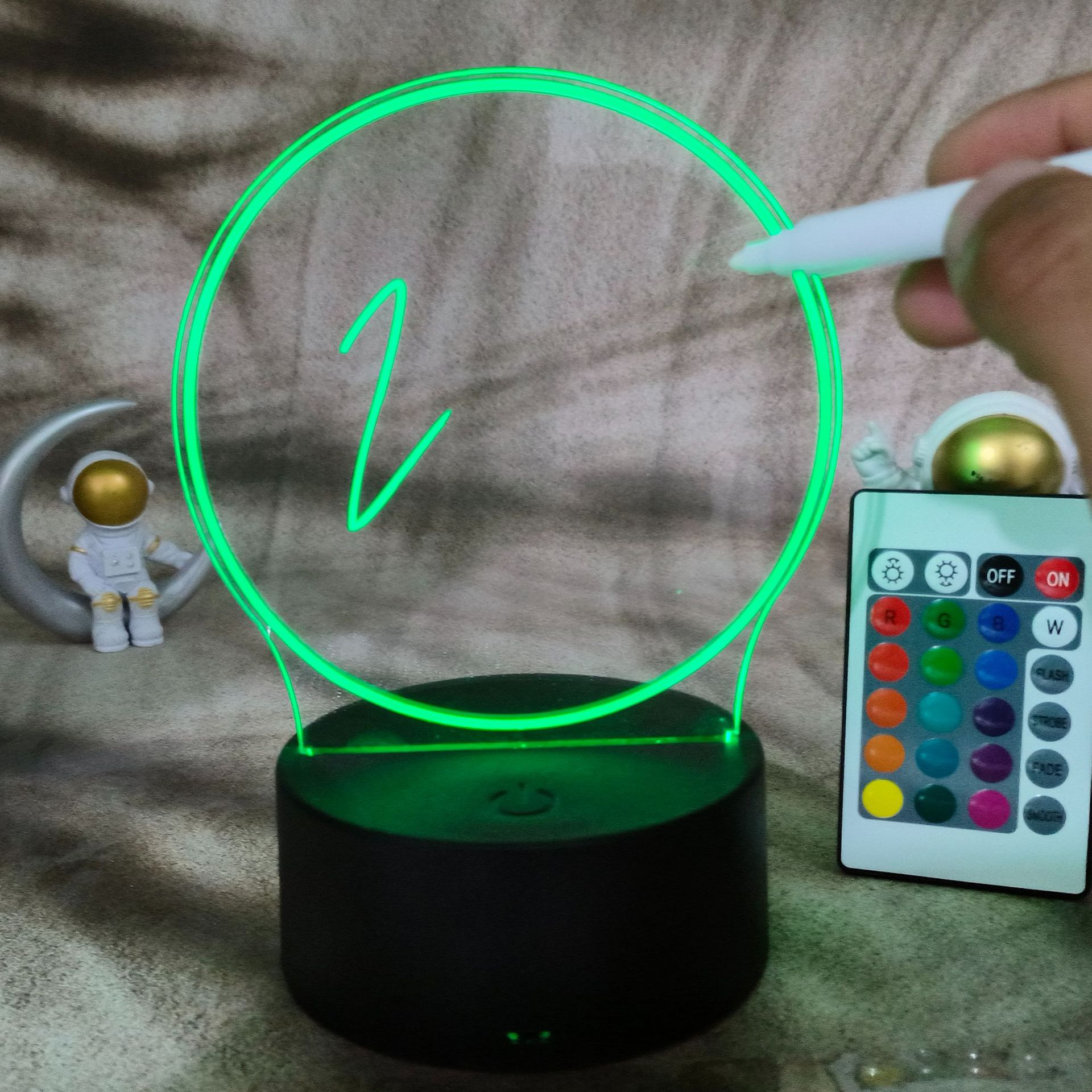 Tablero de escritura a mano de bricolaje de celebridades de Internet al por mayor de fábrica, luz nocturna en 3D, tablero de mensajes luminoso de escritura borrable de acrílico