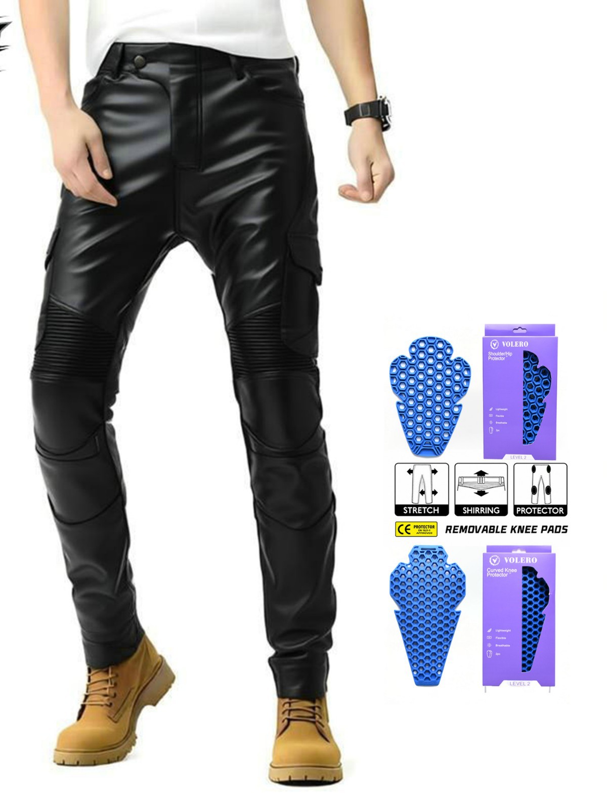 Motocicleta que monta pantalones multi-Bag overoles motocicleta pantalones anti-caída pantalones a prueba de viento a prueba de agua pantalones de cuero para hombres y mujeres equipo de protección de silicona