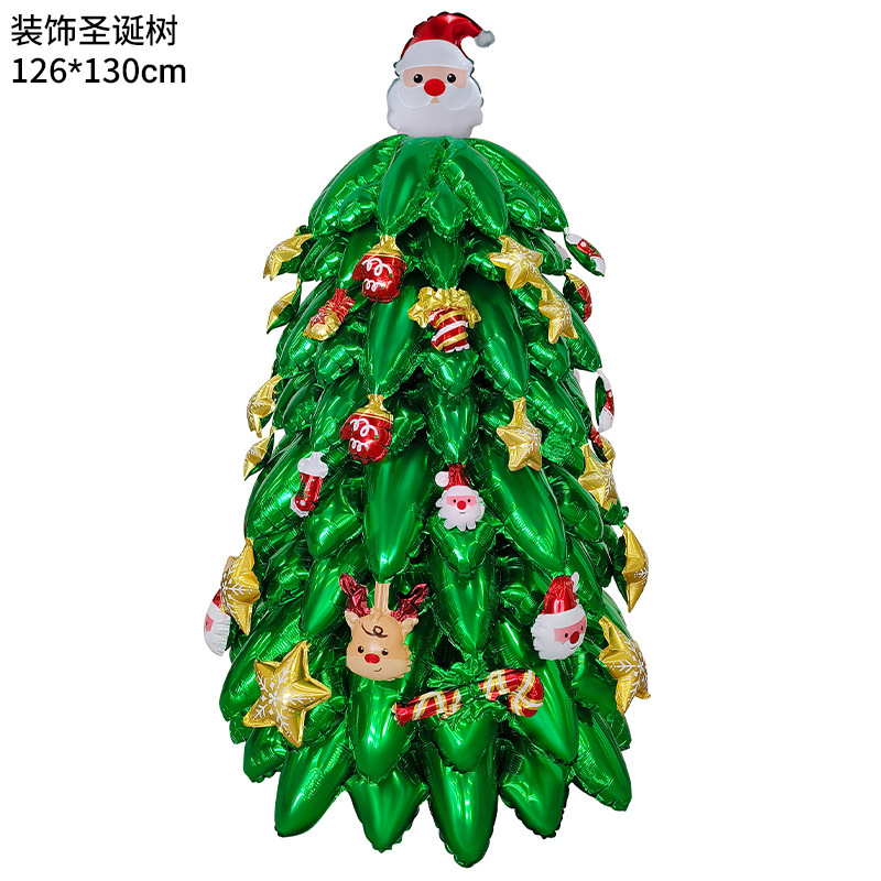 大号圣诞树雪人老人气球平安夜圣诞节炫彩圣诞树新年装饰布置汽球|undefined