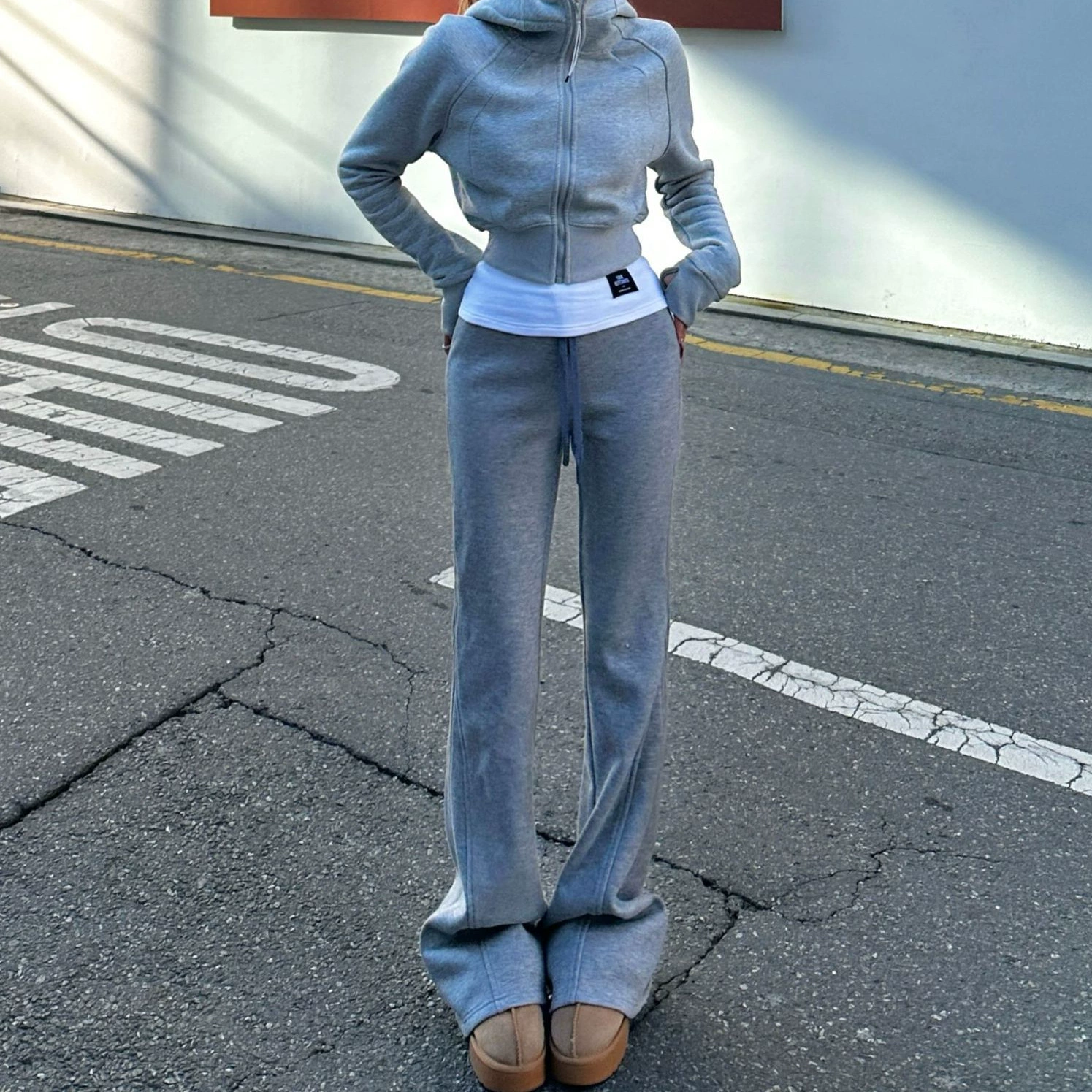 [Тонкие повседневные брюки] Корейские осенние и зимние дикие тонкие и бархатные повседневные брюки