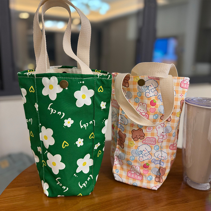 便携收纳保温杯袋子手提大容量手拎水杯袋子小清新焖烧壶套水壶袋