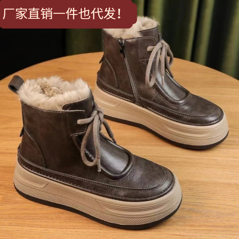 Autumn fashionable universal low boots with zipper English style…