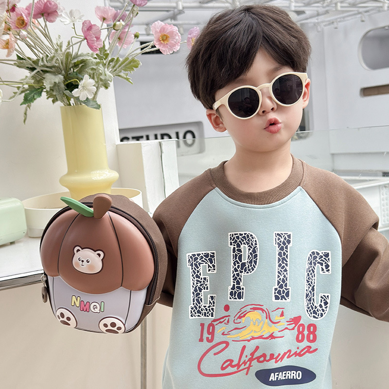 Caricatura lindo oso para niños y niñas bolsos de pecho de cáscara de huevo ligero bolsos de mochila para bebés 2025 nuevo bolsos de impresión para niños