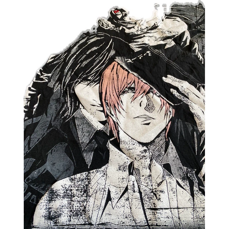 Death Note Y2K style short sleeves90s死亡笔记叶鸟新义短袖T恤