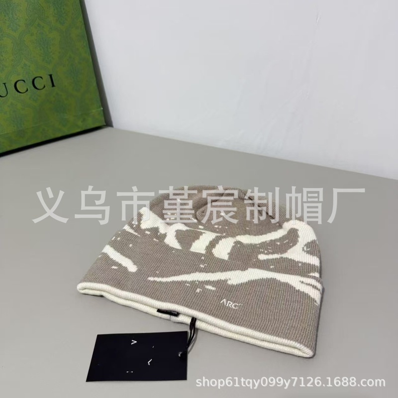 秋冬新款保暖小鸟提花精疏羊毛针织帽男女网红时尚百搭冷帽毛线帽|undefined