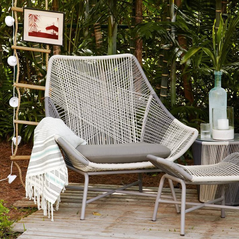 Balcony casual chair Outdoor homestay courtyard garden outdoor open -air waterproof single rattan chair Simple rattan sofa chair 3
