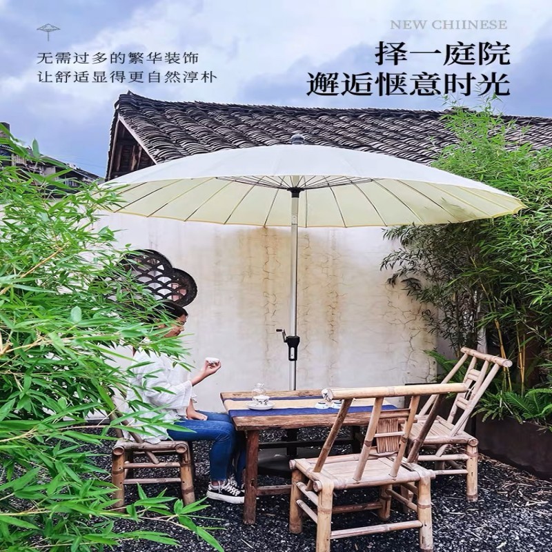 Aijia outdoor Umbrella Umbrella patio tres paraguas de columna media gran paraguas de sol tiendas comerciales toldo al aire libre paraguas de puestos image 26