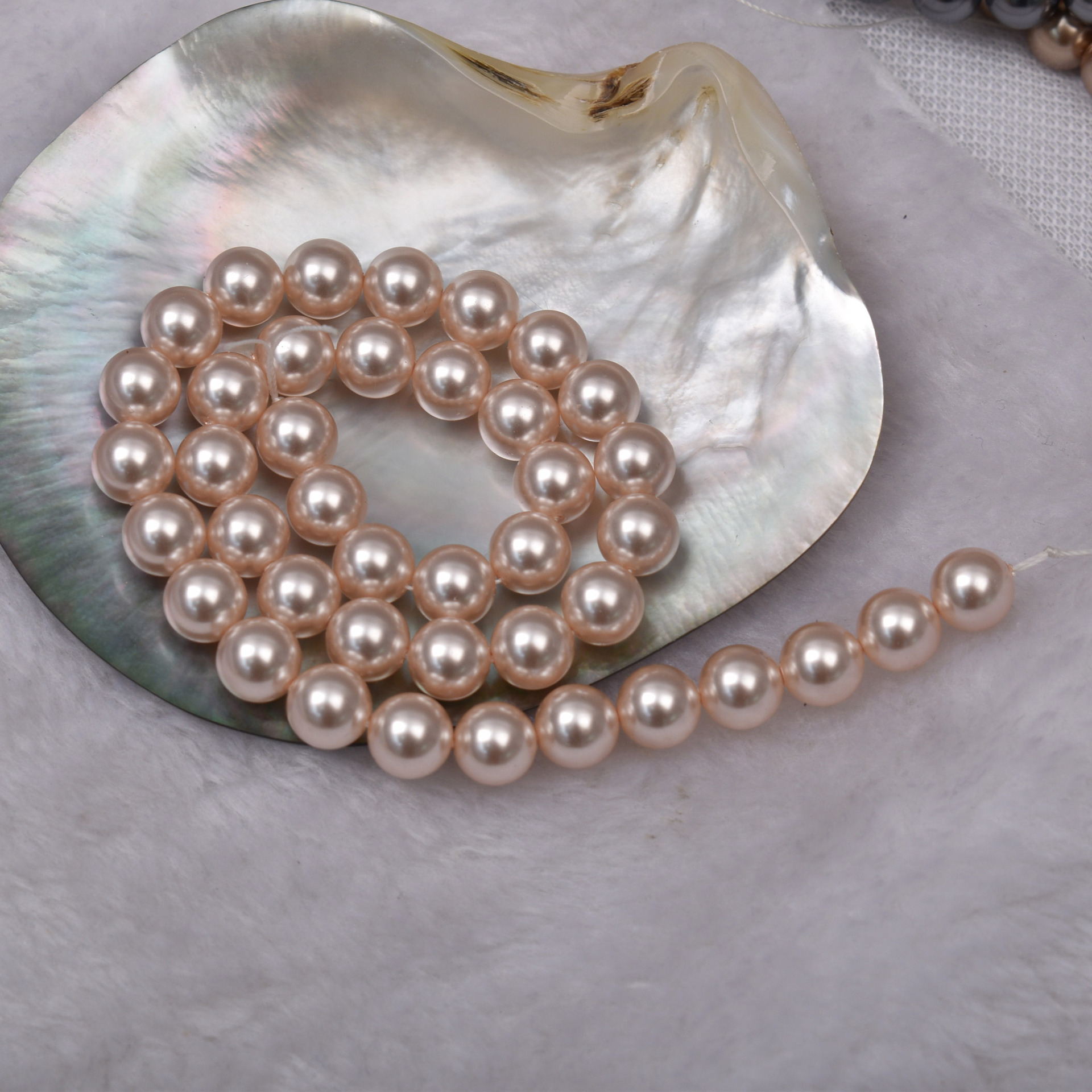 蝶貝模造真珠散珠DIYネックレス手作りジュエリーアクセサリー直穴カラフルパール原材料卸売ガラス