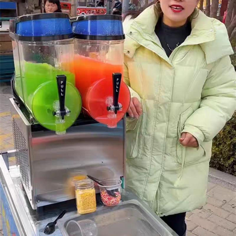 Máquina de nieve, refrigerador de nieve, máquina de batido, máquina de mezcla de bebidas de un solo cilindro, máquina de mezcla comercial de dos cilindros, nieve de fusión automática