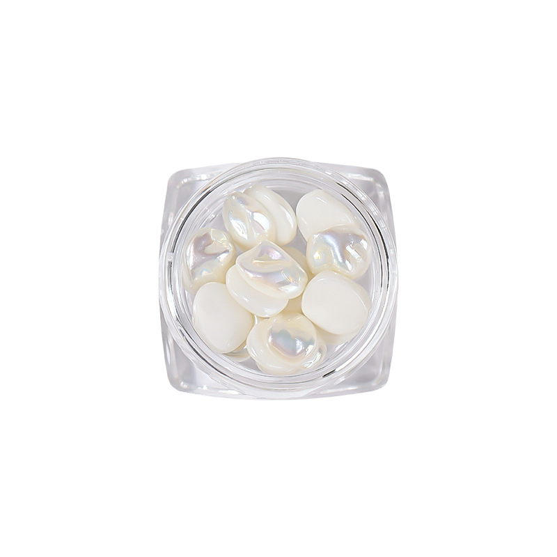 Popular nail art Barroco especial-en forma de perla imitación Shell resina no agujero resalte conjunto mixto accesorios de perforación de uñas al por mayor