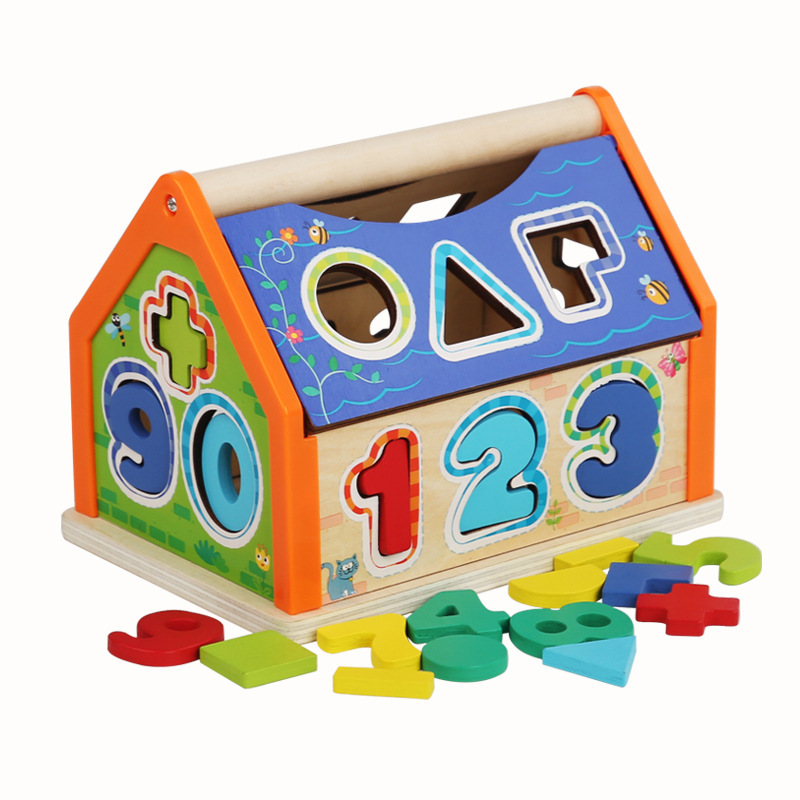 Ejercicio de madera para niños forma de coordinación mano-ojo cognición digital forma de educación temprana casa digital bloques de construcción educativos juguetes