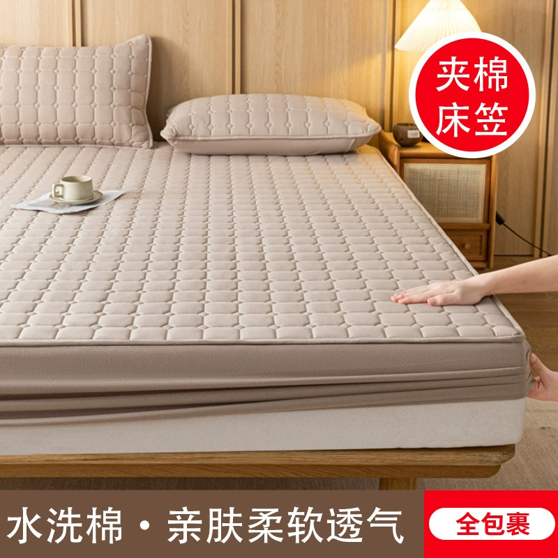 Сплошной цвет, приятный для кожи, стиранное хлопковое стеганое простыня, дышащее, нескользящее, утолщенное, пылезащитное покрывало для дома, защитный чехол Simmons