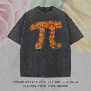 Men's and Women's Independent Station Amazon Short-sleeved T-shirt Women's Men's Wahsed Washing Four Seasons Foreign Trade Fun