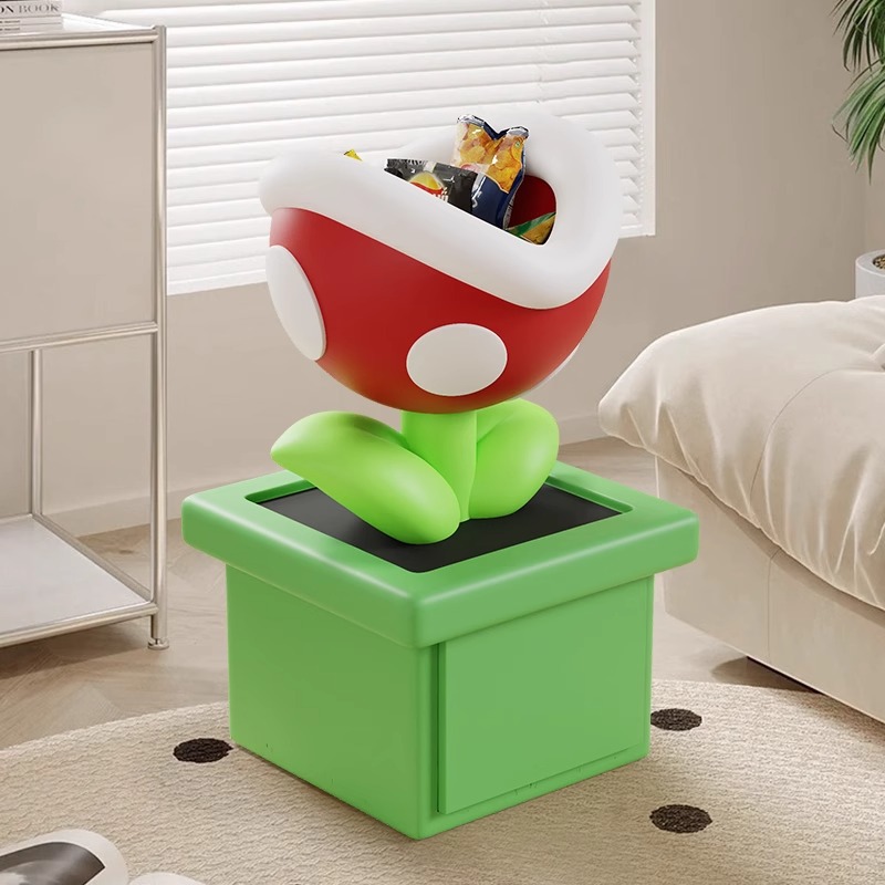 创意大嘴花收纳柜家用卧室床头柜家用简易小型落地置物架储物柜子