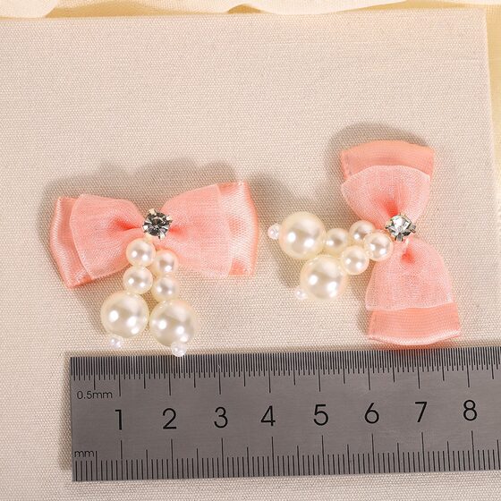 Pearl Mesh Bow Diy Accessories Fresh and Sweet Clothing Socks Shoes and Hats Accessories All-match Jewelry Accessories