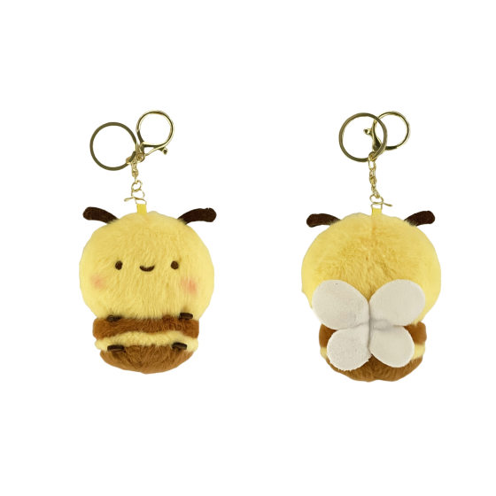Cute Ins Style Bee Pendant Plush Doll Fat Animal Keychain Car Bag Pendant Small Gift