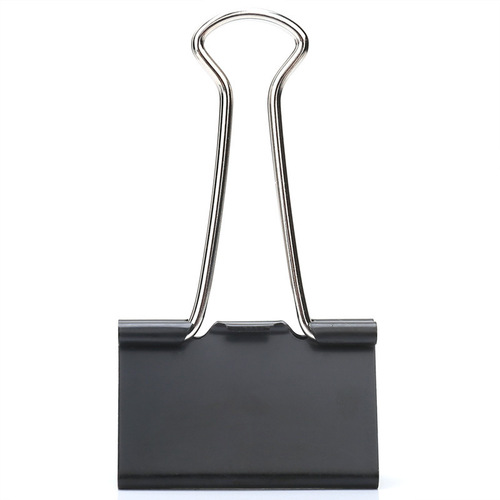 Deli Stationery 8562 Black Long Tail Ticket Clip 2#-41mm Barrel Long Tail Clip Dovetail Clip Iron Clip Wholesale
