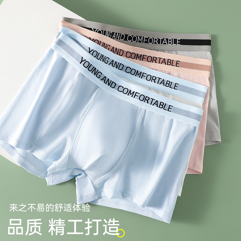 Algodón modal ropa interior de los hombres verano malla delgada transpirable Boxer shorts jóvenes Boxer shorts ropa interior