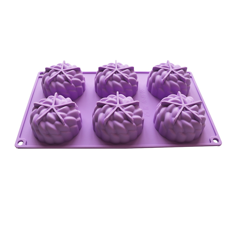Molde de pastelería occidental para hornear 6 piezas Santa Anna flor fondant mousse molde de pastel suculento postre molde de silicona