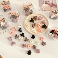 かわいい小さなヘアクリップミルクカレー色のクリップ前髪のカードのサイドクリップかわいいミニクリップinsクリップトランペット
