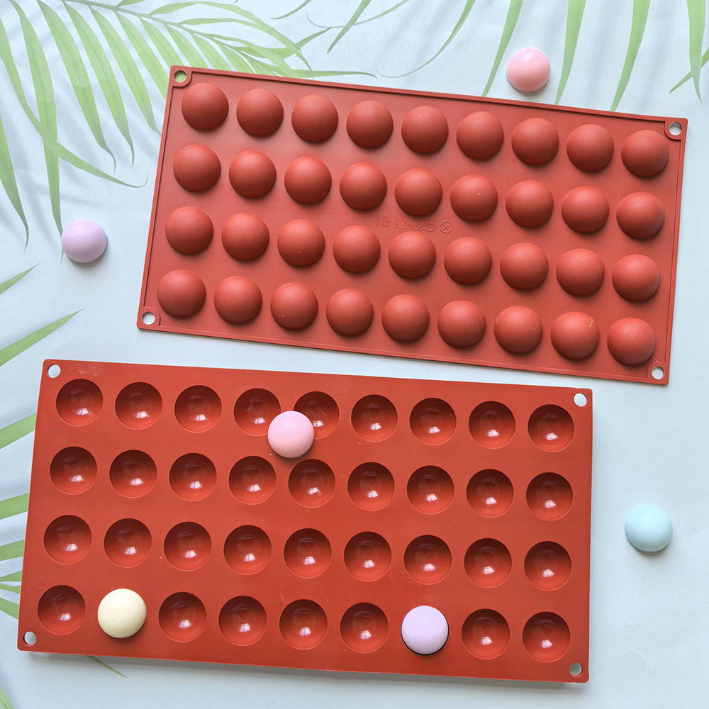 36 pequeños semicírculos 438 chocolate molde de silicona pudín pastel molde de postre jabón utensilios azules