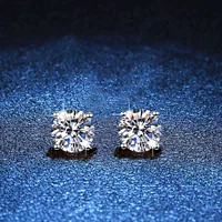 Серьги из серебра 925 пробы D цвета серьги с муассанитом классические серьги с муассанитом с четырьмя когтями изысканные элегантные простые серьги оптом
