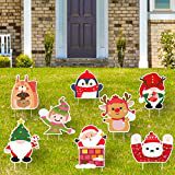 2022亚马逊圣诞节新款 滑雪企鹅户外草坪庭院装饰 中空板广告牌