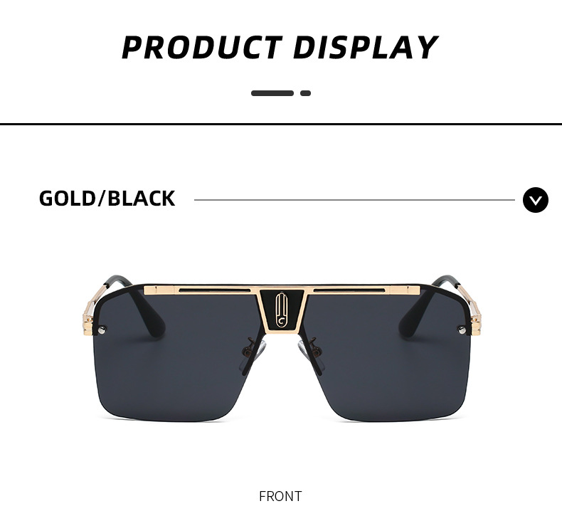 Sunglasses Classification Exaggerated Solid Color PC UV400 Protection Square Full Frame Men's Sunglasses
