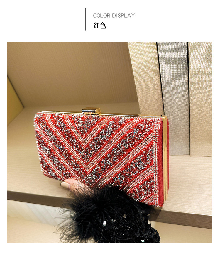 2025 Cross-border new dinner bag, European and American women's handbag, diamond-encrusted banquet clutch, evening dress bag, women's bag undefined