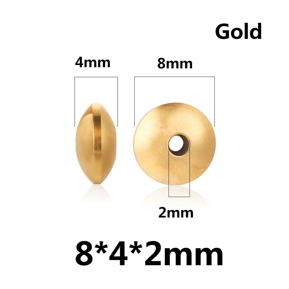 Cuentas de Abacus de acero inoxidable cuentas de OVNIs cuentas curvas cuentas de vacío chapado en oro cuentas espaciadoras cuentas de posicionamiento cuentas de accesorios de joyería de DIY