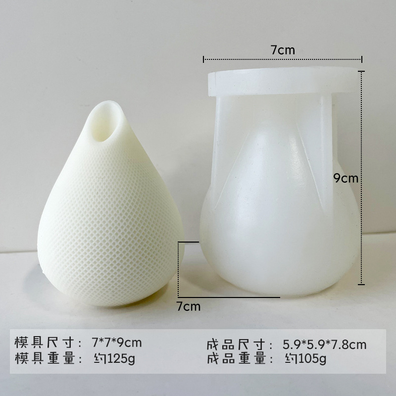 Nueva forma de gota de agua geométrica vela molde de silicona jabón hecho a mano bricolaje aromaterapia yeso fragancia piedra decoración herramienta abrasiva
