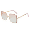 Metal fashionable square sunglasses, gradient, Amazon, wholesale, European style