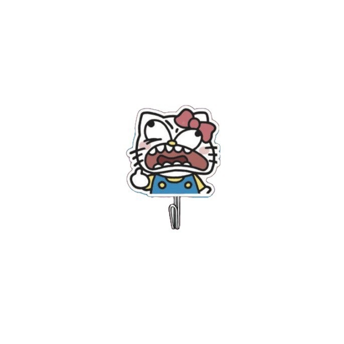 クレイジーで面白いキティフックアクリル寮パンチフリー粘着壁キッチンバスルームシームレス|undefined