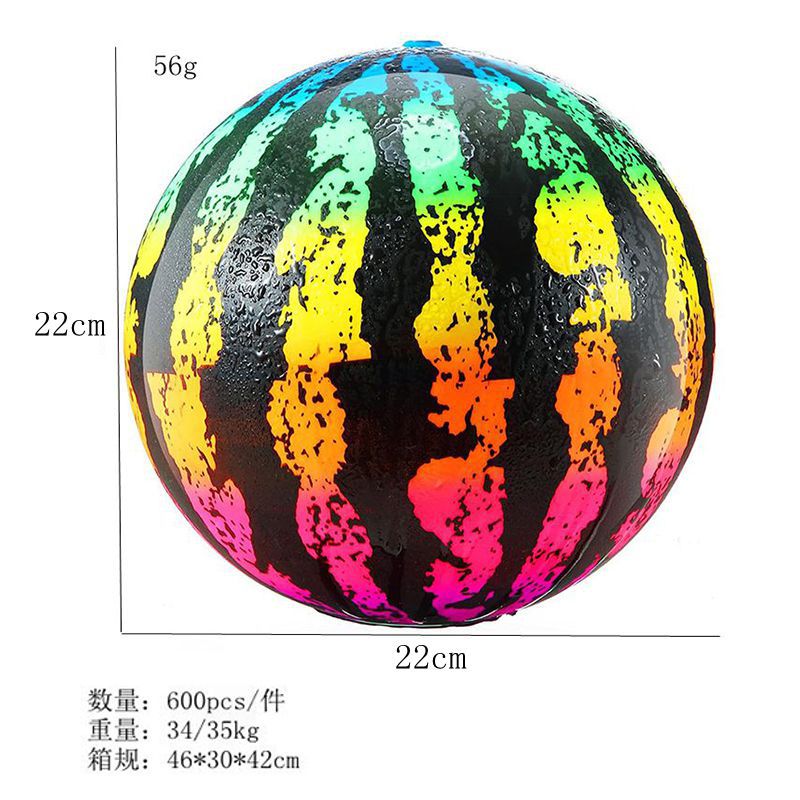 Pelota de playa de plástico inflable PVC de 9 pulgadas con forma de sandía de 22 cm, juguete al aire libre para padres e hijos