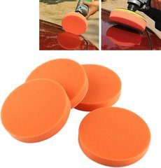 Car care waxing sponge pad self-adhesive polishing pad waxing machine sealant 4-inch orange flat wave sponge wheel