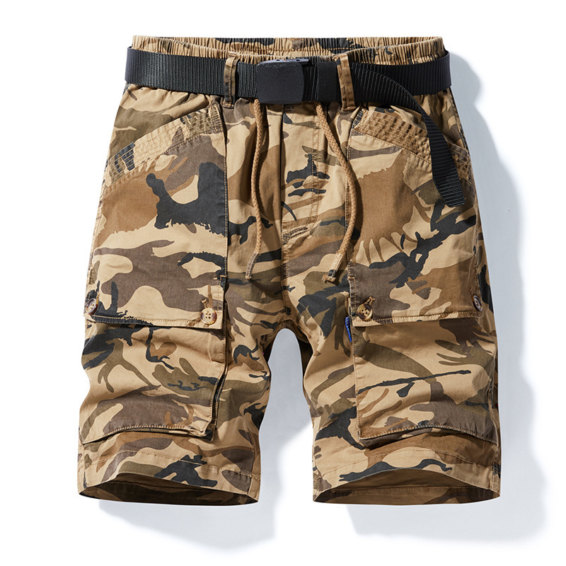 Men's Camouflage Crane Pants Multi-pocket Shorts Casual Loose Men's Clothing Trendy Brand Pants Men's High-end Sense Men's Clothing