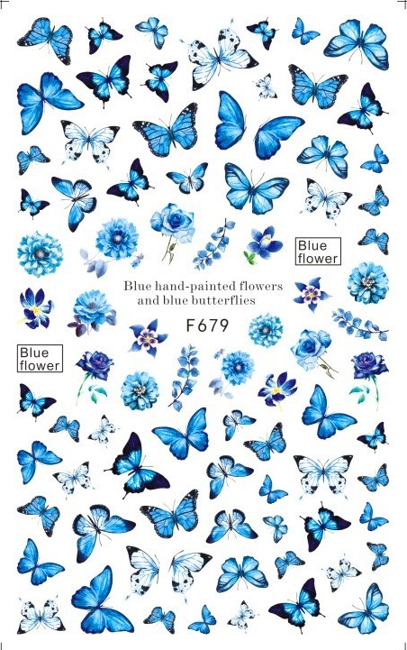 Nuevos productos de primavera de color mariposa pegatinas de manicuras de comercio electrónico transfronterizo pegatinas de manicuras mariposa WG1300-1311