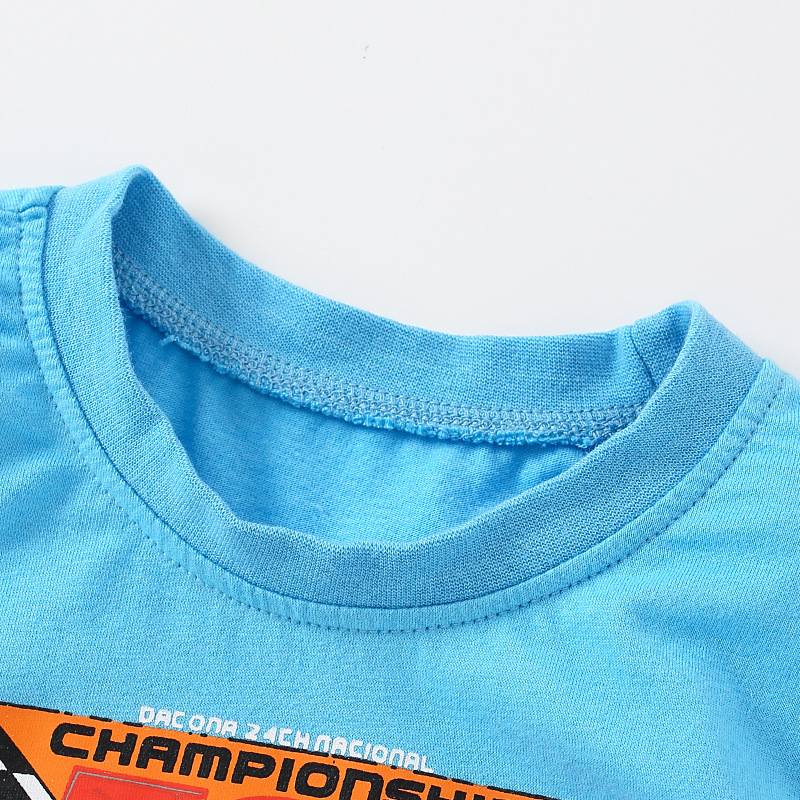 En stock malwee niños otoño superior europeo y americano guapo moda niños de manga larga cuello redondo camiseta impresa