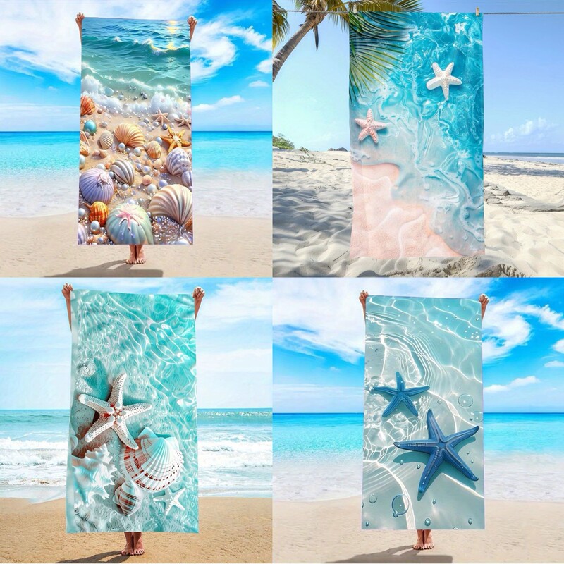 Super Soft Summer Beach Towel, Ultra-Fine Absorbent Fabric, Essential for Camping and Swimming, Quick-Drying Bath Towel for Bathroom and Pool
