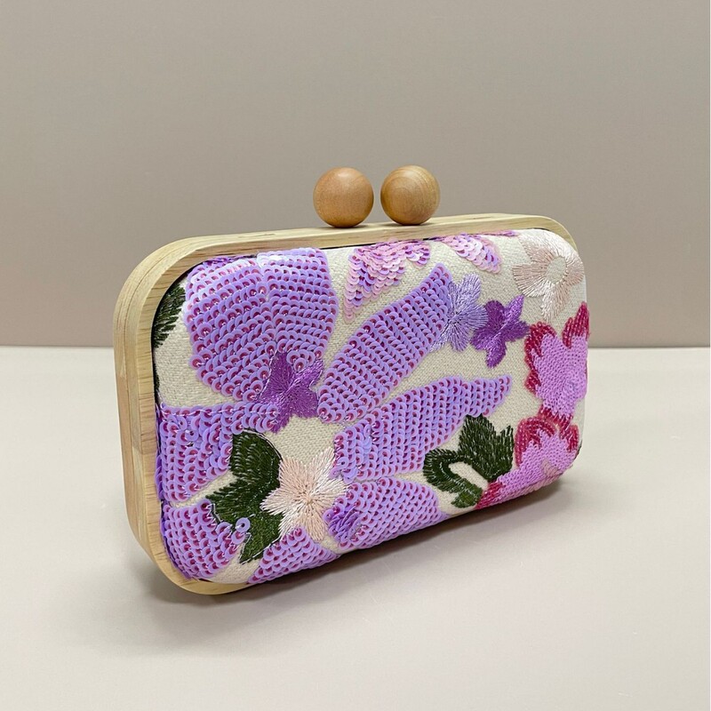 外国貿易レディースバッグ新しいイブニングバッグ刺繍スパンコール花柄ランダムパターンレディースクラッチバッグチェーン木箱バッグ|undefined