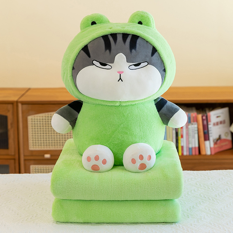 Doll Blanket 2 en 1 Peluche Doll Oficina siesta aire acondicionado Quilt Mi gato real Blanket Batch