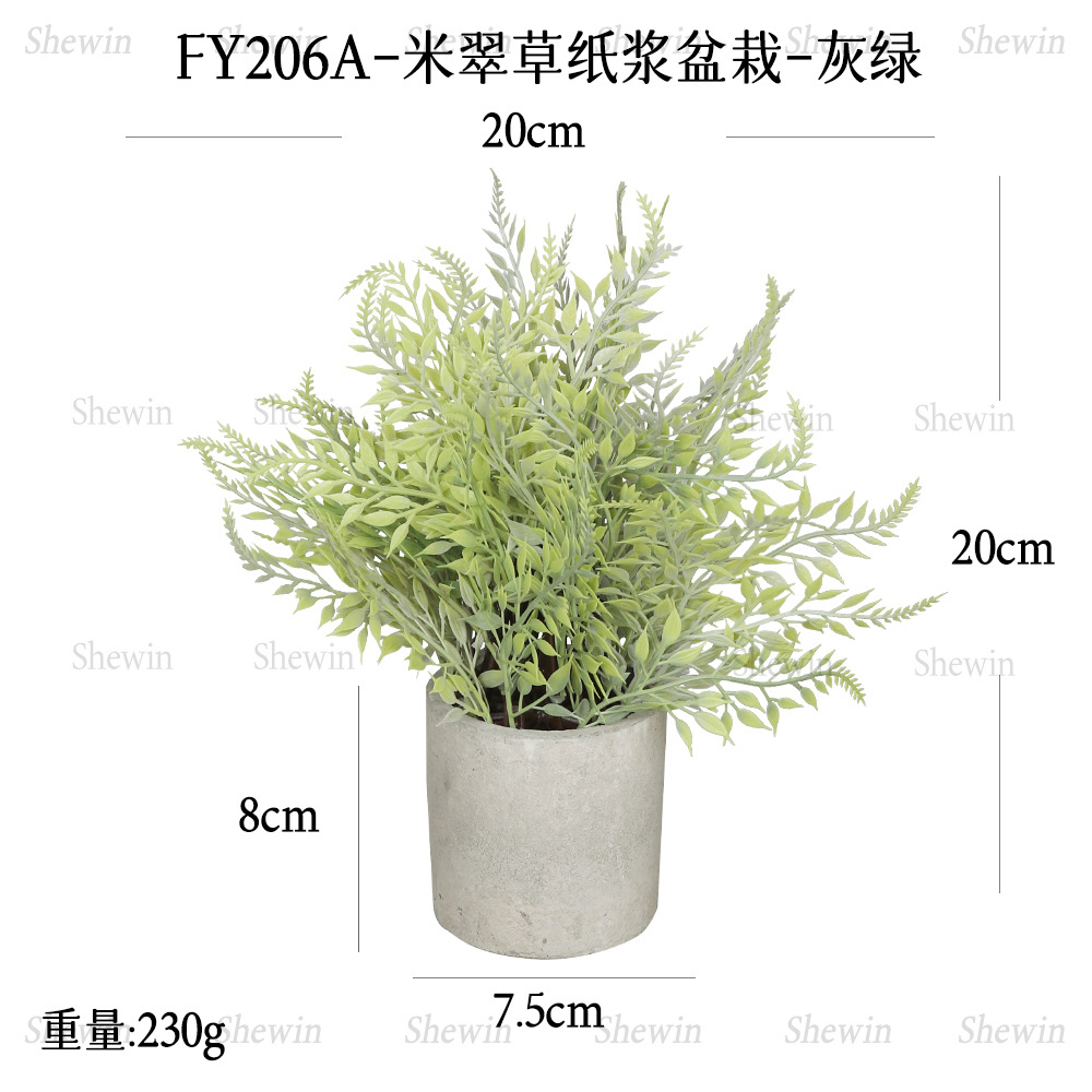 Más de 240 combinaciones populares de macetas con plantas verdes artificiales, decoraciones para el hogar, flores artificiales, bonsáis cilíndricos de pulpa de papel.