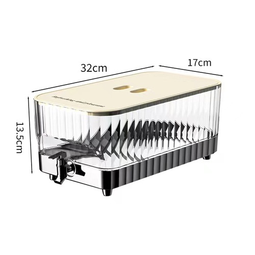 轻奢家用按压水龙头冷水壶果茶啤酒饮料盒密封防尘大容量冰箱冰壶