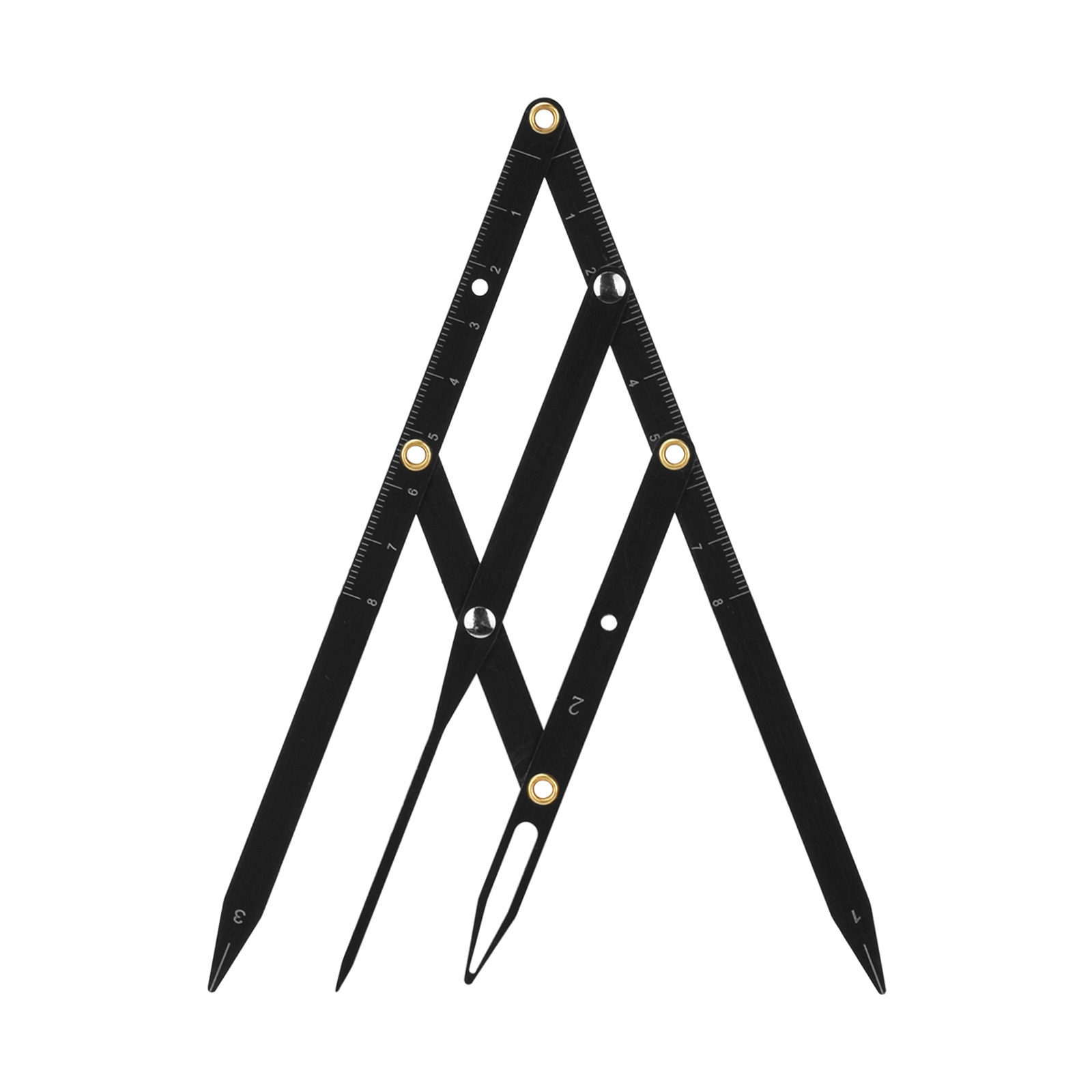 Black Stainless Steel Triangle Ruler (with Pointer) With Golden Ratio ...